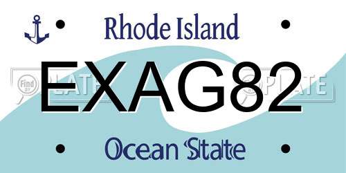 EXAG82 Rhode Island License Plate