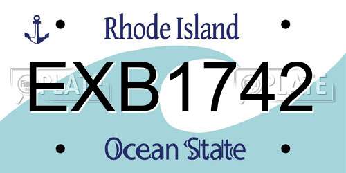 EXB1742 Rhode Island License Plate