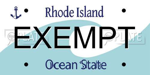 EXEMPT Rhode Island License Plate