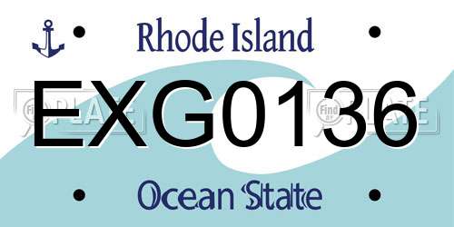 EXG0136 Rhode Island License Plate