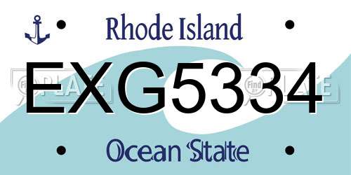 EXG5334 Rhode Island License Plate