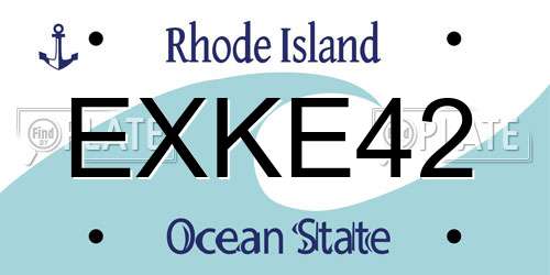 EXKE42 Rhode Island License Plate