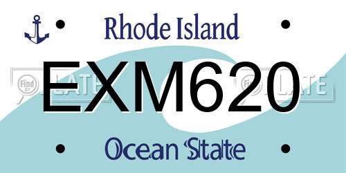 EXM620 Rhode Island License Plate