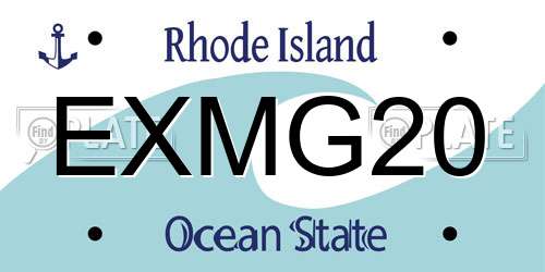 EXMG20 Rhode Island License Plate