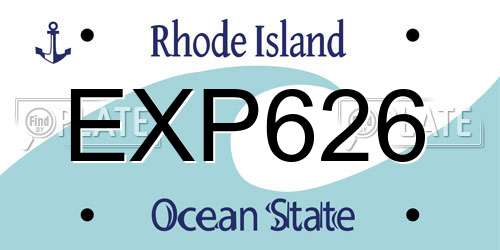 EXP626 Rhode Island License Plate