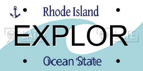 EXPLOR Rhode Island License Plate
