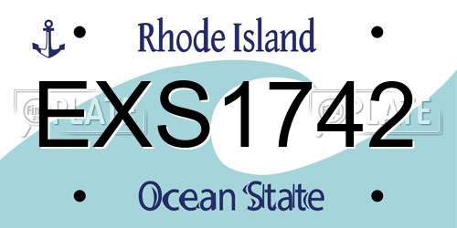 EXS1742 Rhode Island License Plate