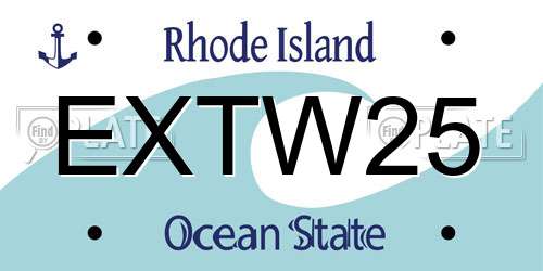 EXTW25 Rhode Island License Plate