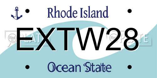 EXTW28 Rhode Island License Plate