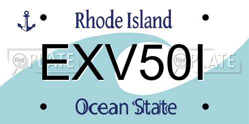 EXV50I Rhode Island License Plate