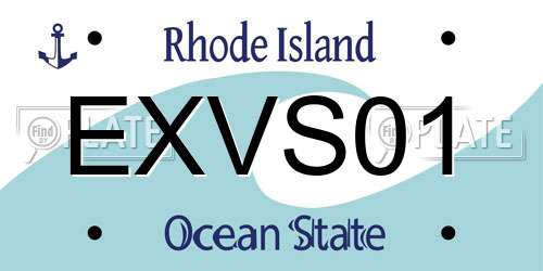 EXVS01 Rhode Island License Plate