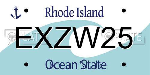 EXZW25 Rhode Island License Plate