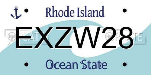 EXZW28 Rhode Island License Plate