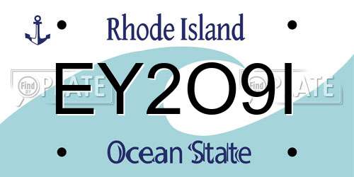 EY2O9I Rhode Island License Plate