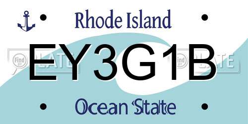 EY3G1B Rhode Island License Plate