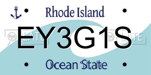 EY3G1S Rhode Island License Plate