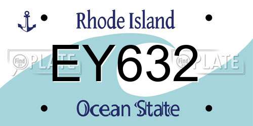 EY632 Rhode Island License Plate