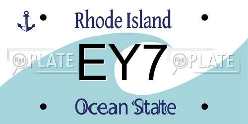 EY7 Rhode Island License Plate