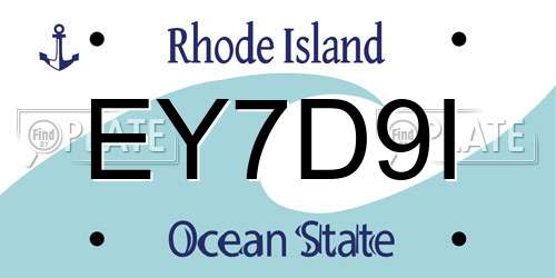 EY7D9I Rhode Island License Plate