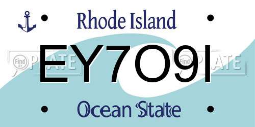 EY7O9I Rhode Island License Plate