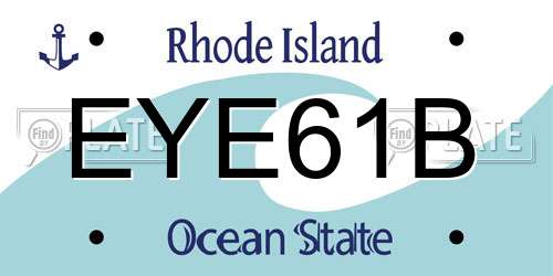 EYE61B Rhode Island License Plate
