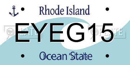 EYEG15 Rhode Island License Plate