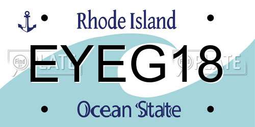 EYEG18 Rhode Island License Plate