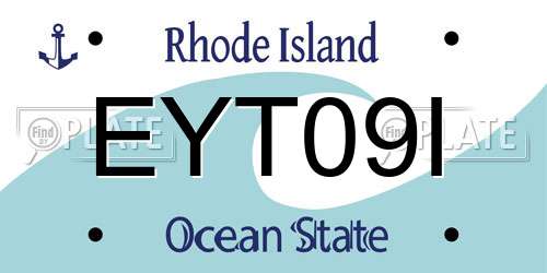 EYT09I Rhode Island License Plate