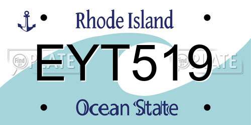 EYT519 Rhode Island License Plate