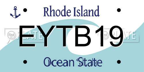 EYTB19 Rhode Island License Plate