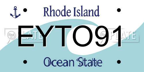 EYTO91 Rhode Island License Plate