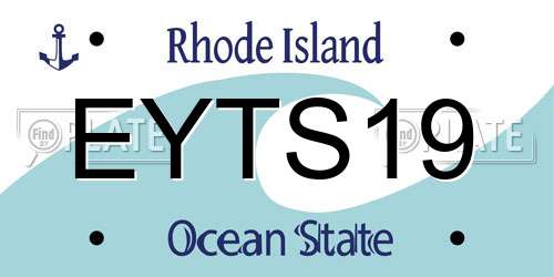 EYTS19 Rhode Island License Plate