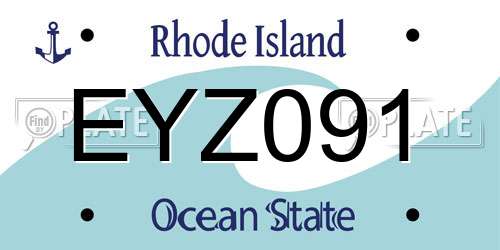 EYZ091 Rhode Island License Plate