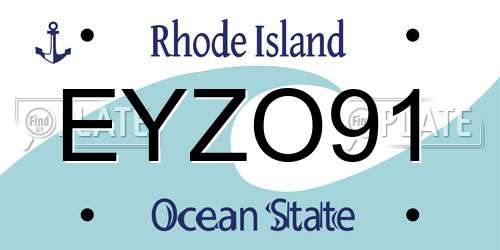 EYZO91 Rhode Island License Plate