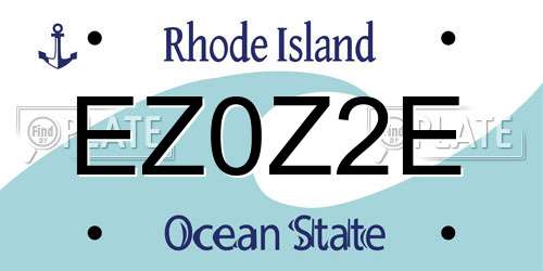 EZ0Z2E Rhode Island License Plate