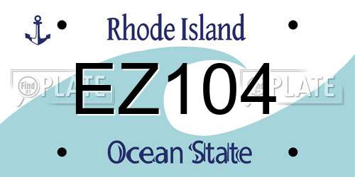 EZ104 Rhode Island License Plate