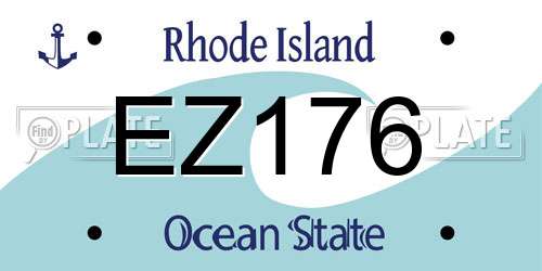 EZ176 Rhode Island License Plate