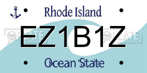 EZ1B1Z Rhode Island License Plate