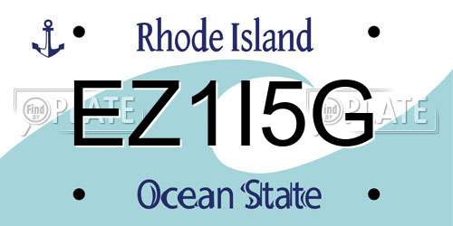EZ1I5G Rhode Island License Plate