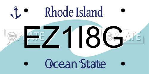 EZ1I8G Rhode Island License Plate