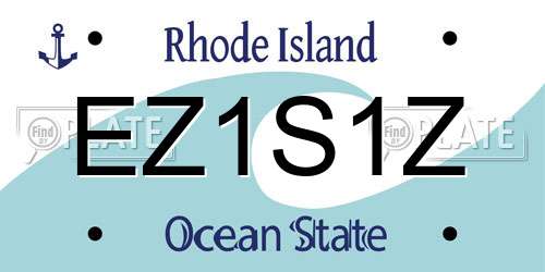 EZ1S1Z Rhode Island License Plate