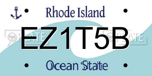EZ1T5B Rhode Island License Plate