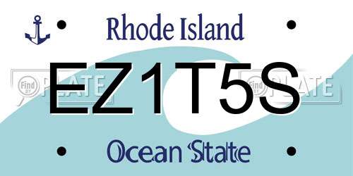 EZ1T5S Rhode Island License Plate