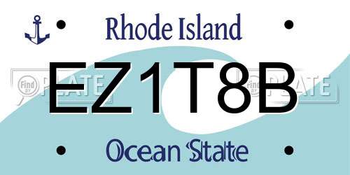 EZ1T8B Rhode Island License Plate