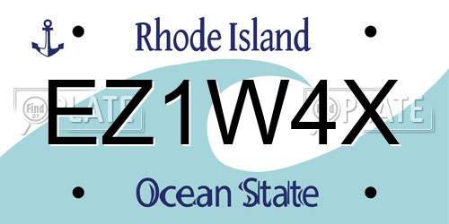 EZ1W4X Rhode Island License Plate