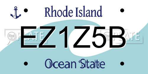 EZ1Z5B Rhode Island License Plate