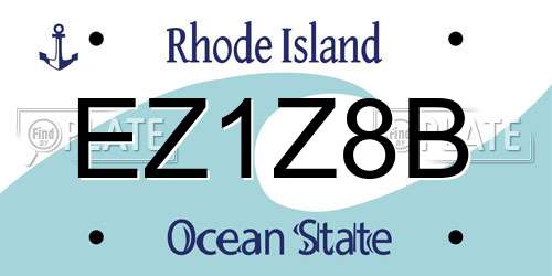 EZ1Z8B Rhode Island License Plate