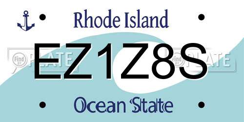 EZ1Z8S Rhode Island License Plate