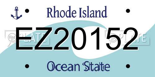 EZ20152 Rhode Island License Plate