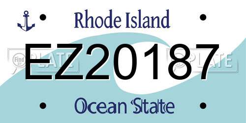 EZ20187 Rhode Island License Plate